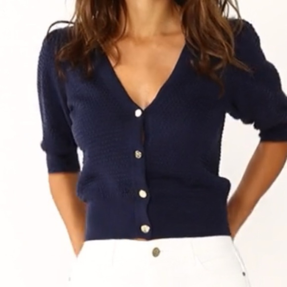 Draper James Navy cardigan NWOT
